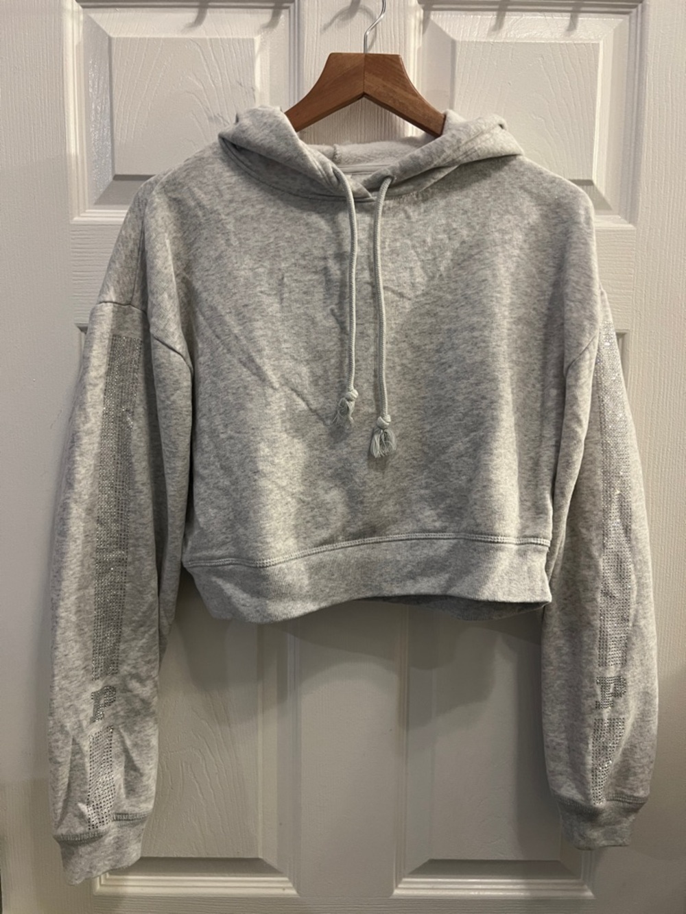 PINK Victoria's Secret Heather Gray Cropped Hoodie